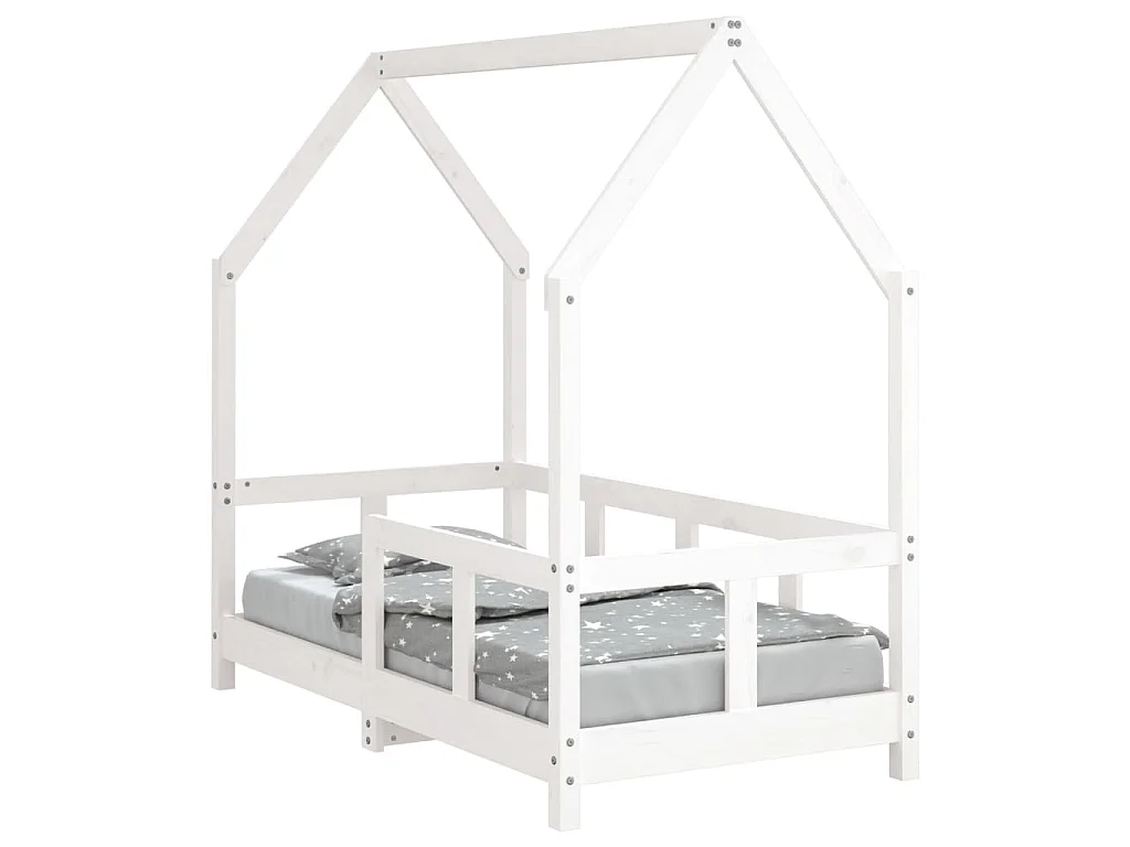 Cadre de lit pour enfant blanc 70x140 cm bois de pin massif