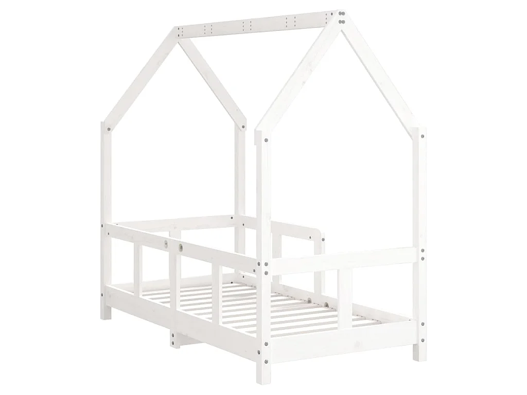 Cadre de lit pour enfant blanc 70x140 cm bois de pin massif