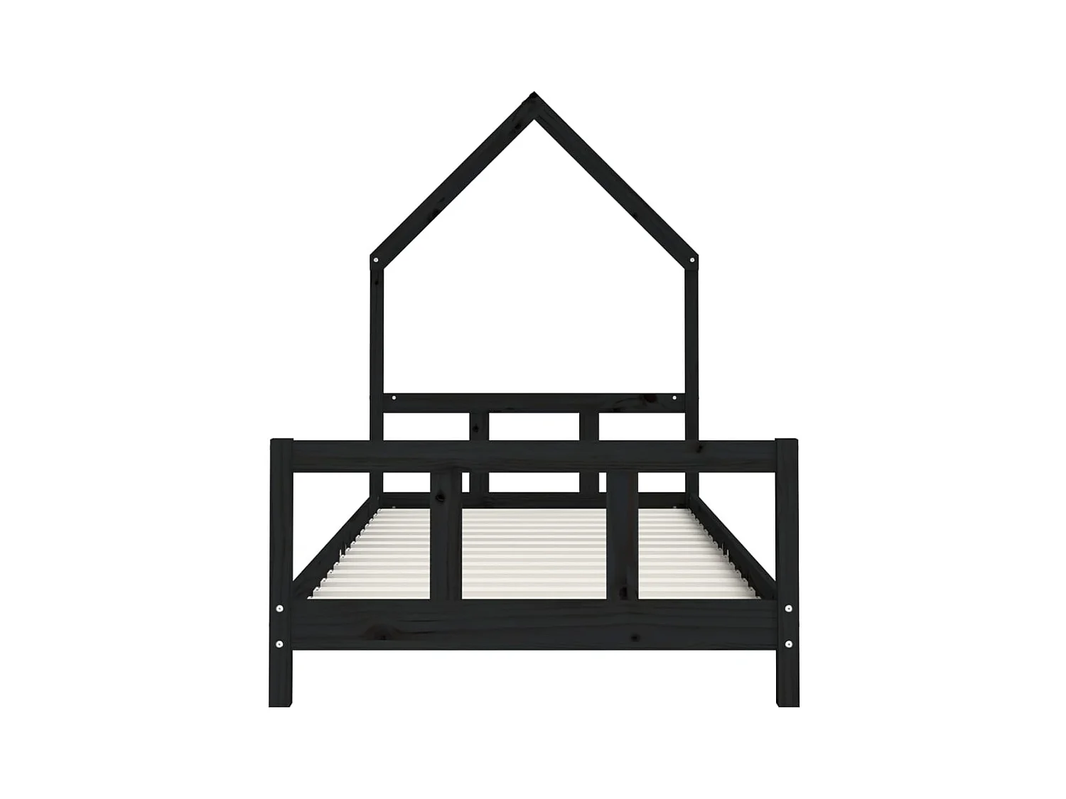 Cadre de lit pour enfants noir 90x190 cm bois de pin massif