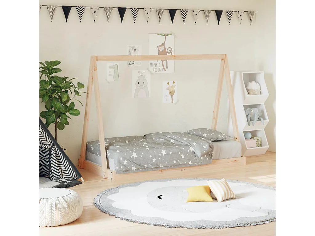 Estructura de cama para niños madera maciza de pino 80x160 cm