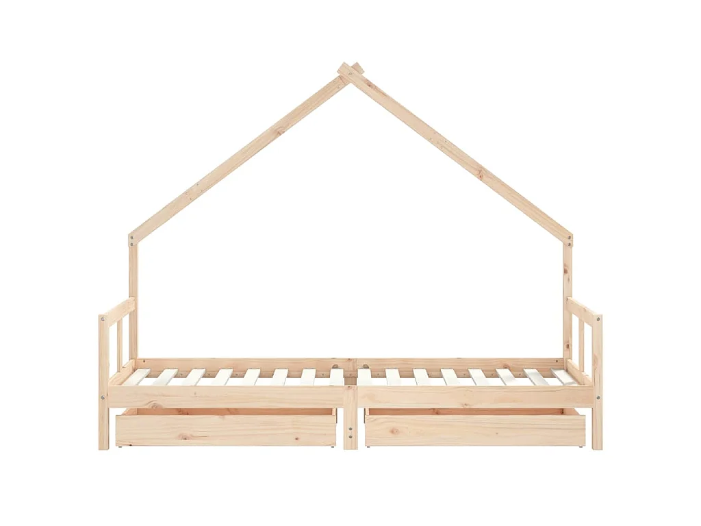 Cadre de lit pour enfants gris 80x200 cm bois de pin massif