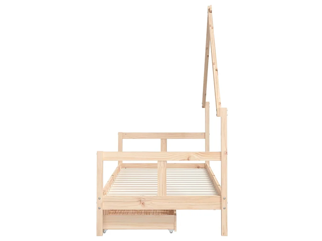 Cadre de lit pour enfants gris 80x200 cm bois de pin massif