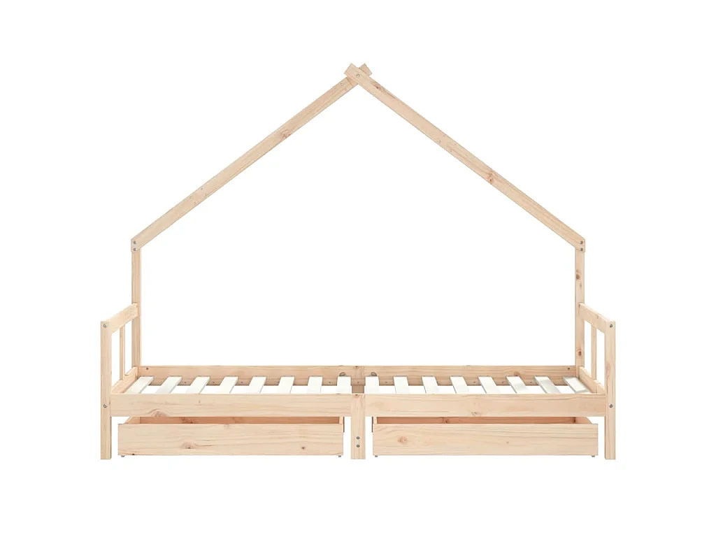 Cadre de lit pour enfants gris 80x200 cm bois de pin massif