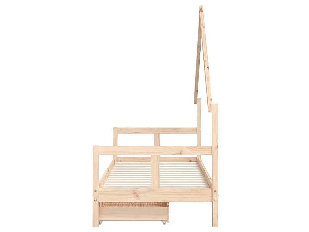Cadre de lit pour enfants gris 80x200 cm bois de pin massif