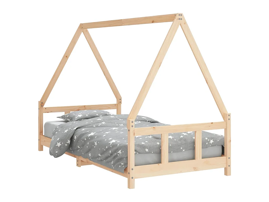 Estructura de cama infantil madera maciza de pino 90x190 cm