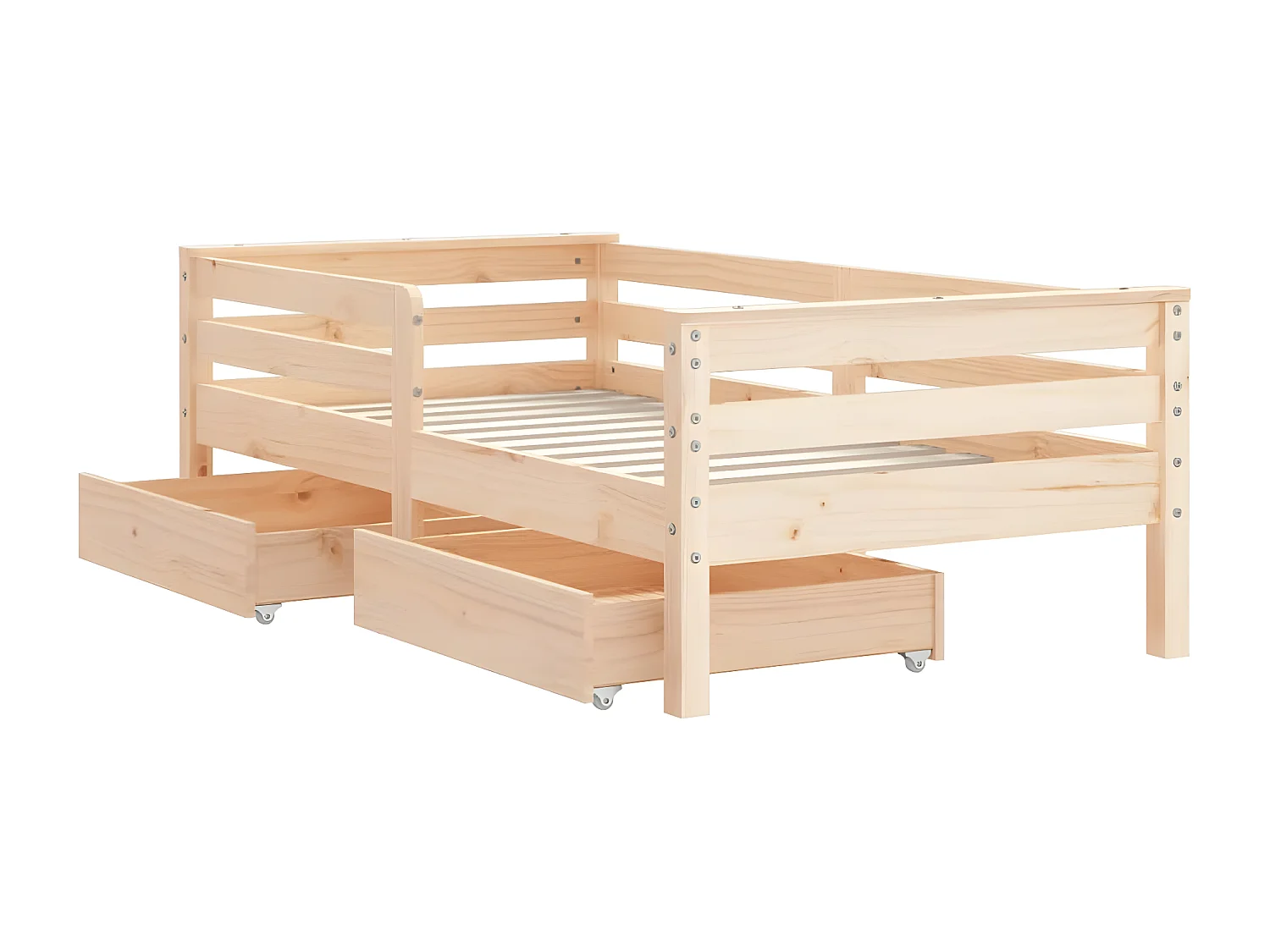 Cadre de lit enfant avec tiroirs 70x140 cm bois de pin massif