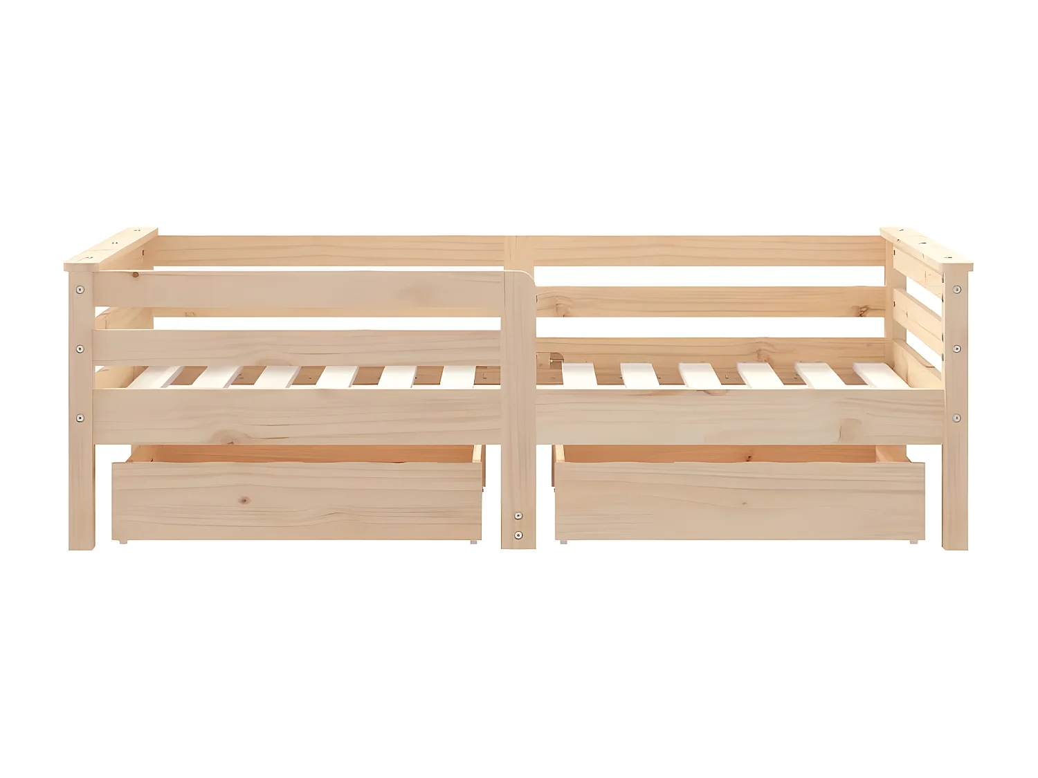 Cadre de lit enfant avec tiroirs 70x140 cm bois de pin massif
