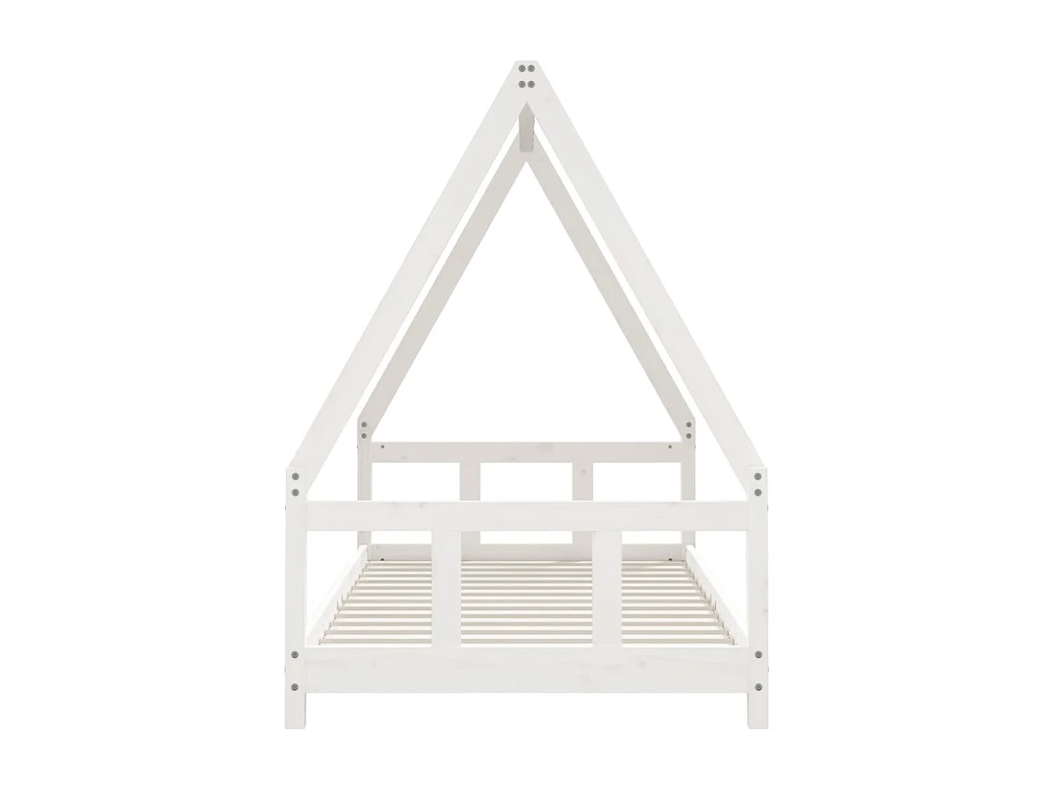 Kinderbedframe 90x190 cm massief grenenhout wit