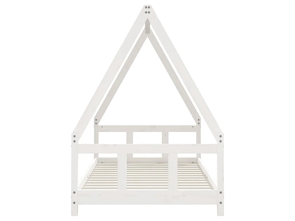 Cadre de lit pour enfants blanc 90x190 cm bois de pin massif