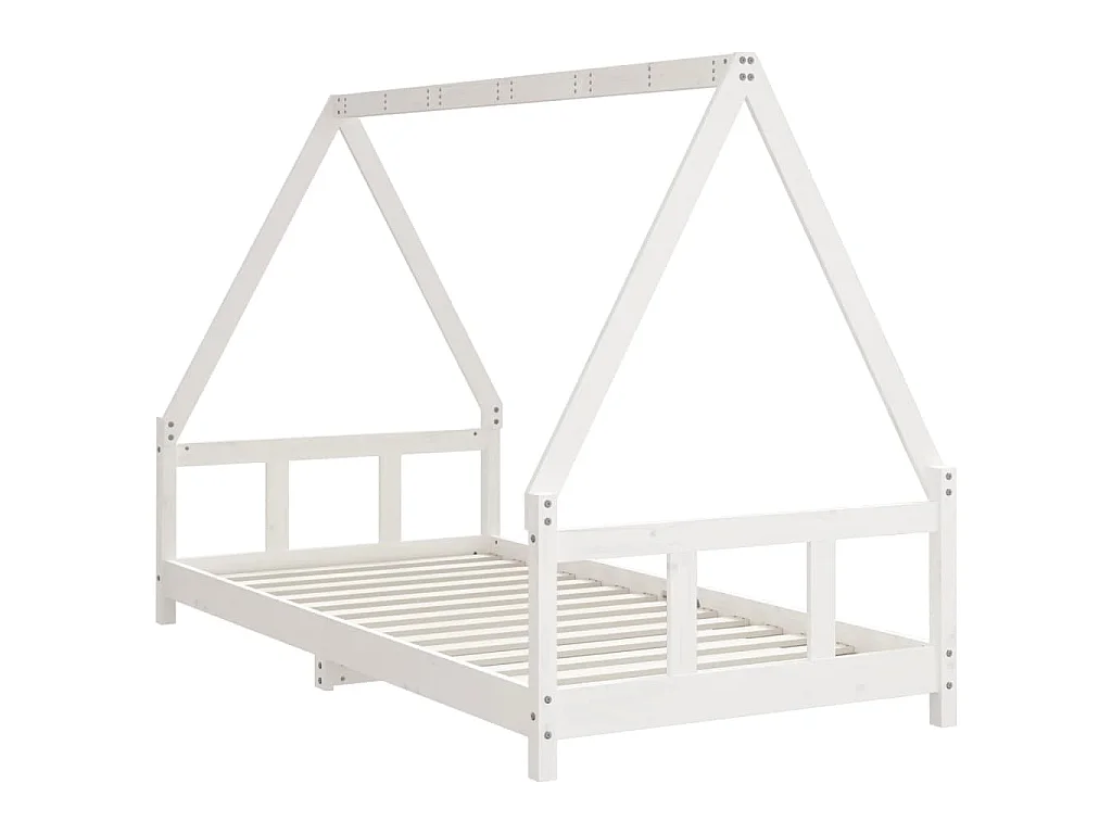 Cadre de lit pour enfants blanc 90x190 cm bois de pin massif