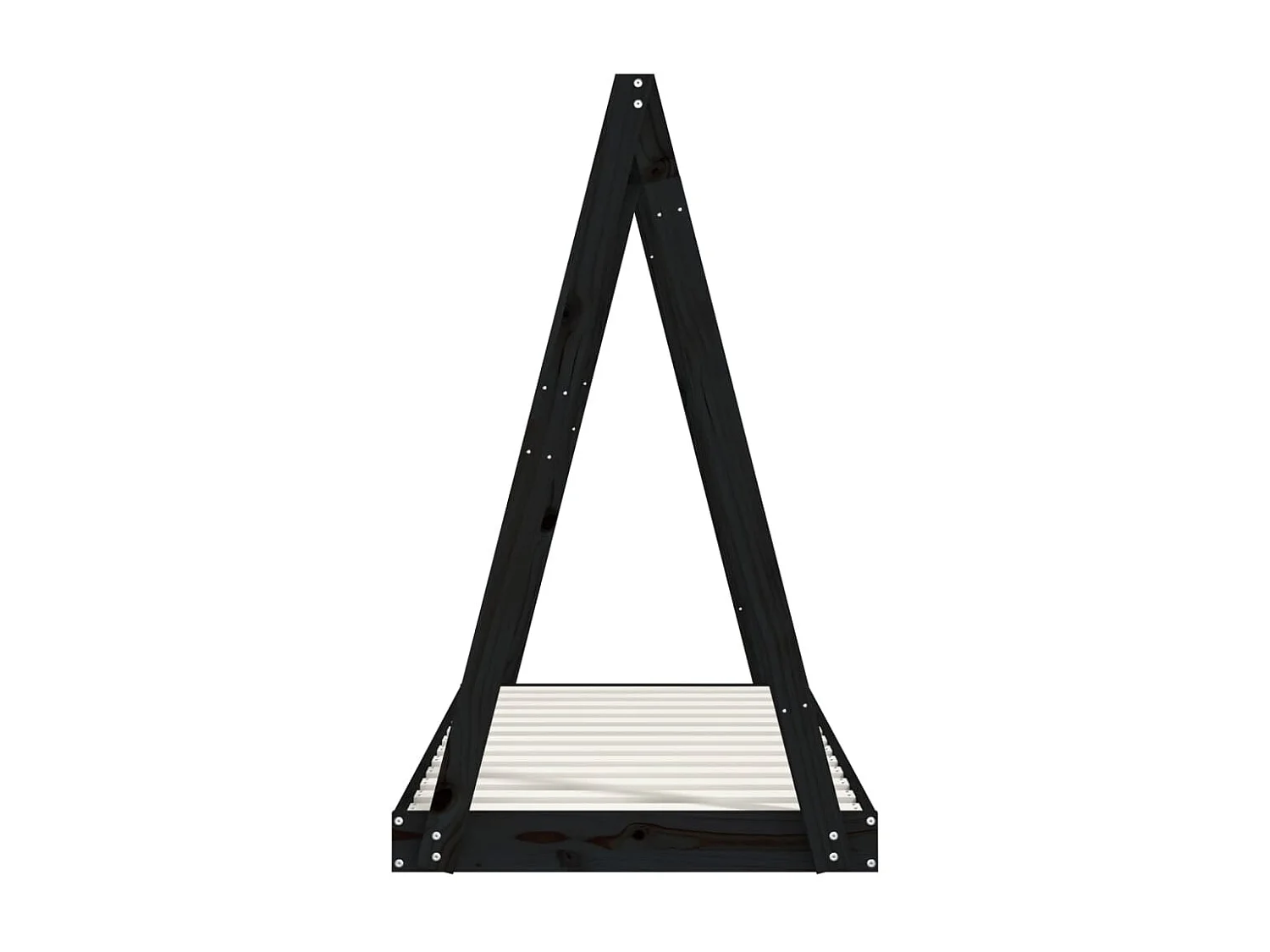 Estrutura de cama infantil 70x140 cm pinho maciço preto