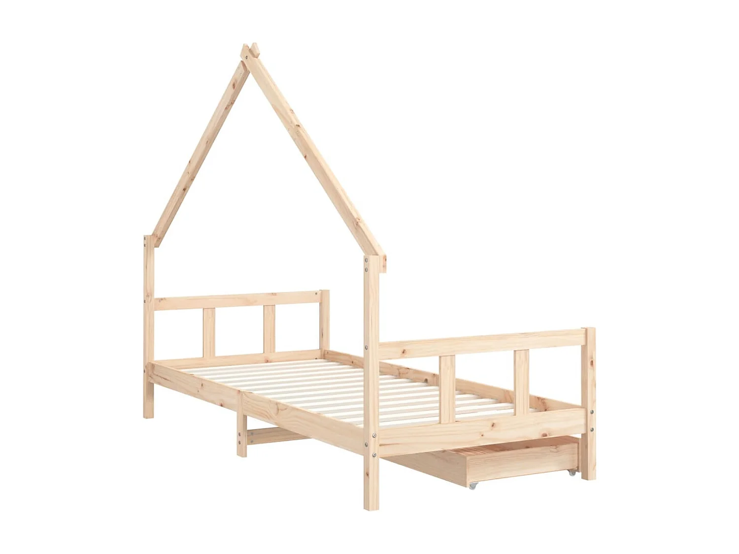 Cadre de lit enfant avec tiroirs 90x200 cm bois de pin massif