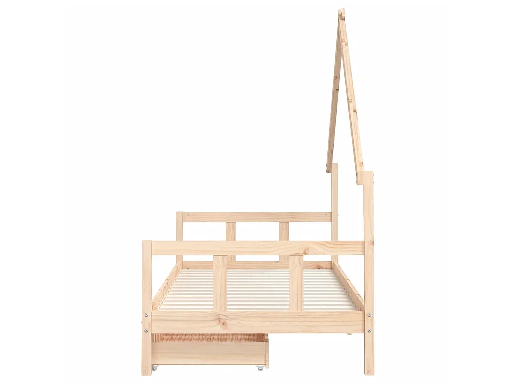 Cadre de lit enfant avec tiroirs 90x200 cm bois de pin massif