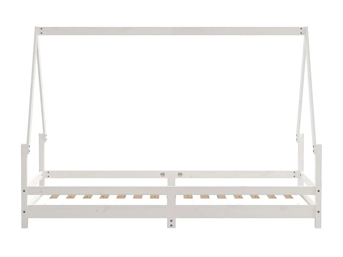 Kinderbedframe 90x200 cm massief grenenhout wit
