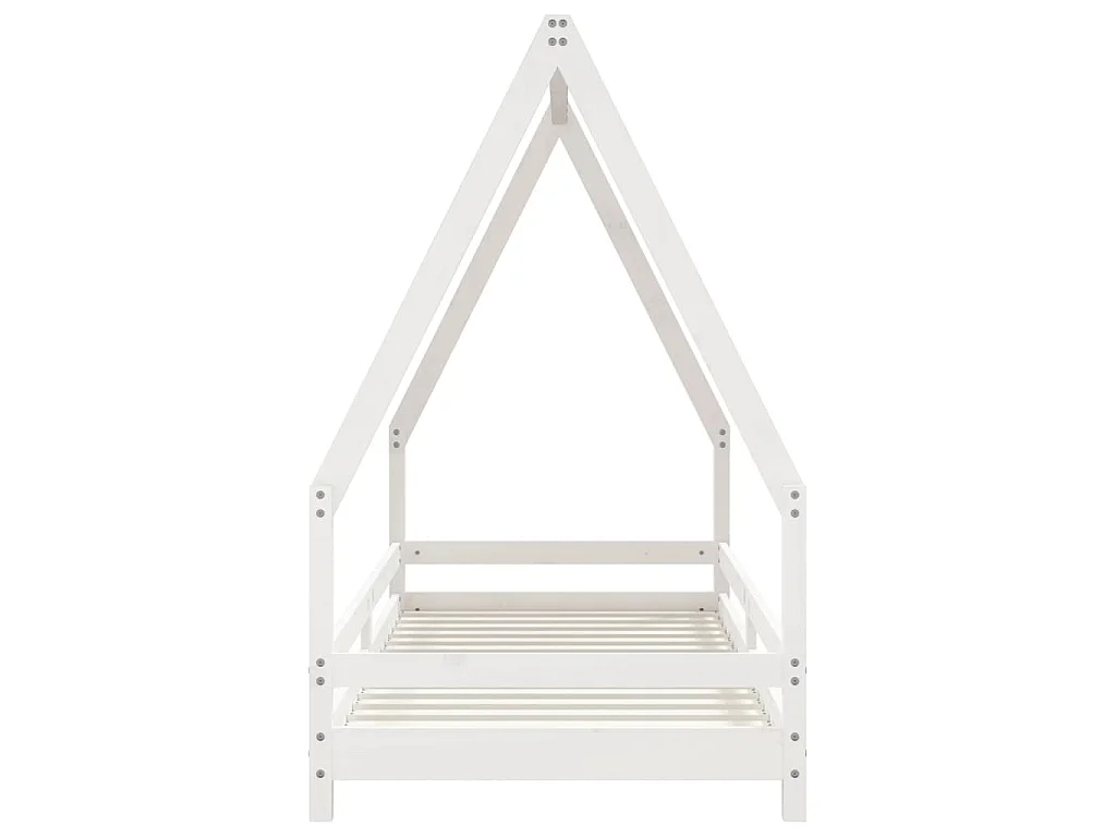 Cadre de lit pour enfants blanc 90x200 cm bois de pin massif