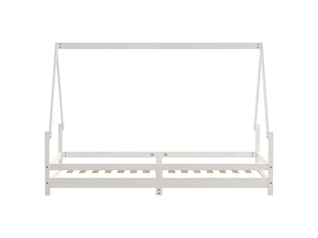 Cadre de lit pour enfants blanc 90x200 cm bois de pin massif