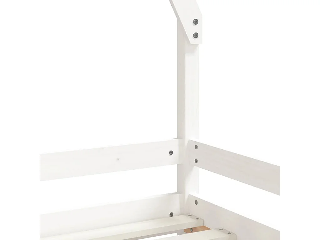 Cadre de lit pour enfants blanc 90x200 cm bois de pin massif