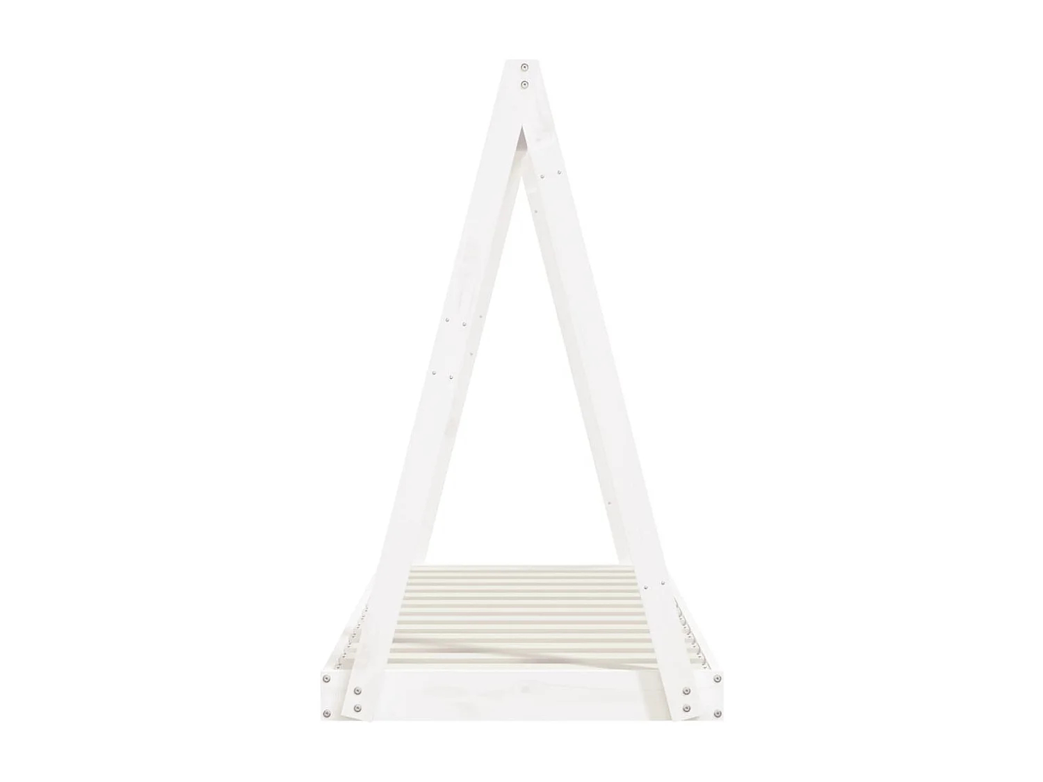 Kinderbedframe 70x140 cm massief grenenhout wit
