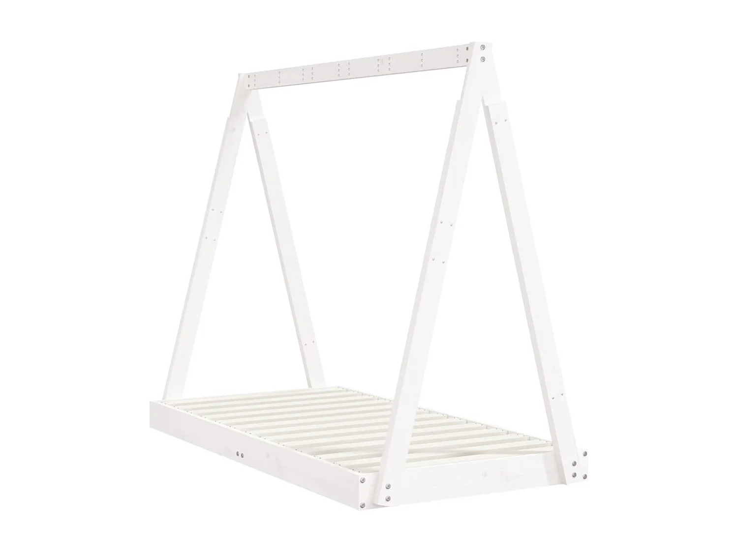 Kinderbedframe 70x140 cm massief grenenhout wit