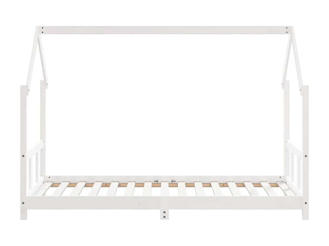 Kinderbedframe 90x190 cm massief grenenhout wit