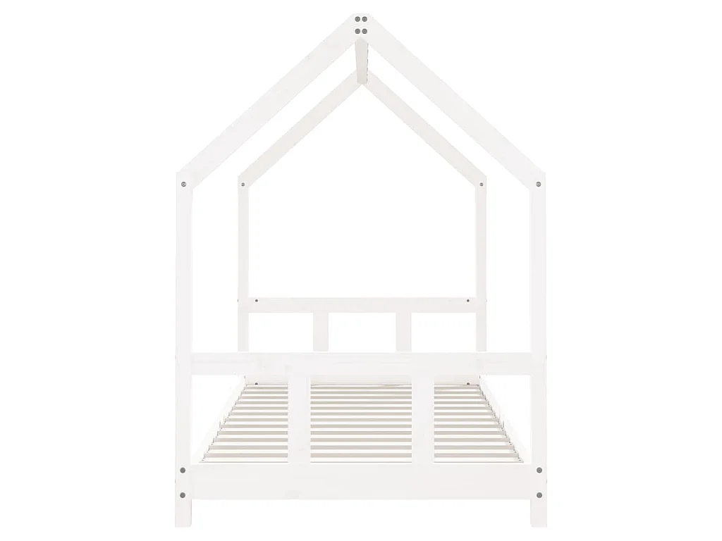 Cadre de lit pour enfants blanc 90x190 cm bois de pin massif