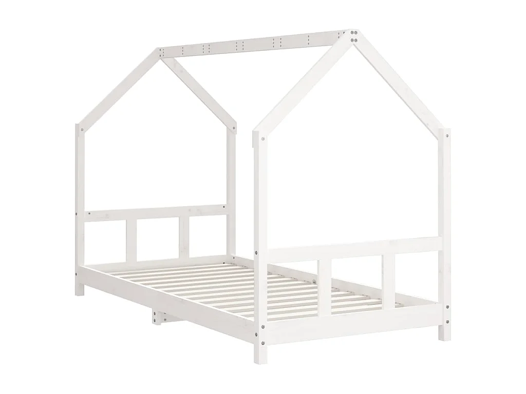 Cadre de lit pour enfants blanc 90x190 cm bois de pin massif
