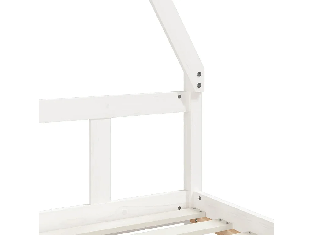 Kinderbedframe 90x200 cm massief grenenhout wit