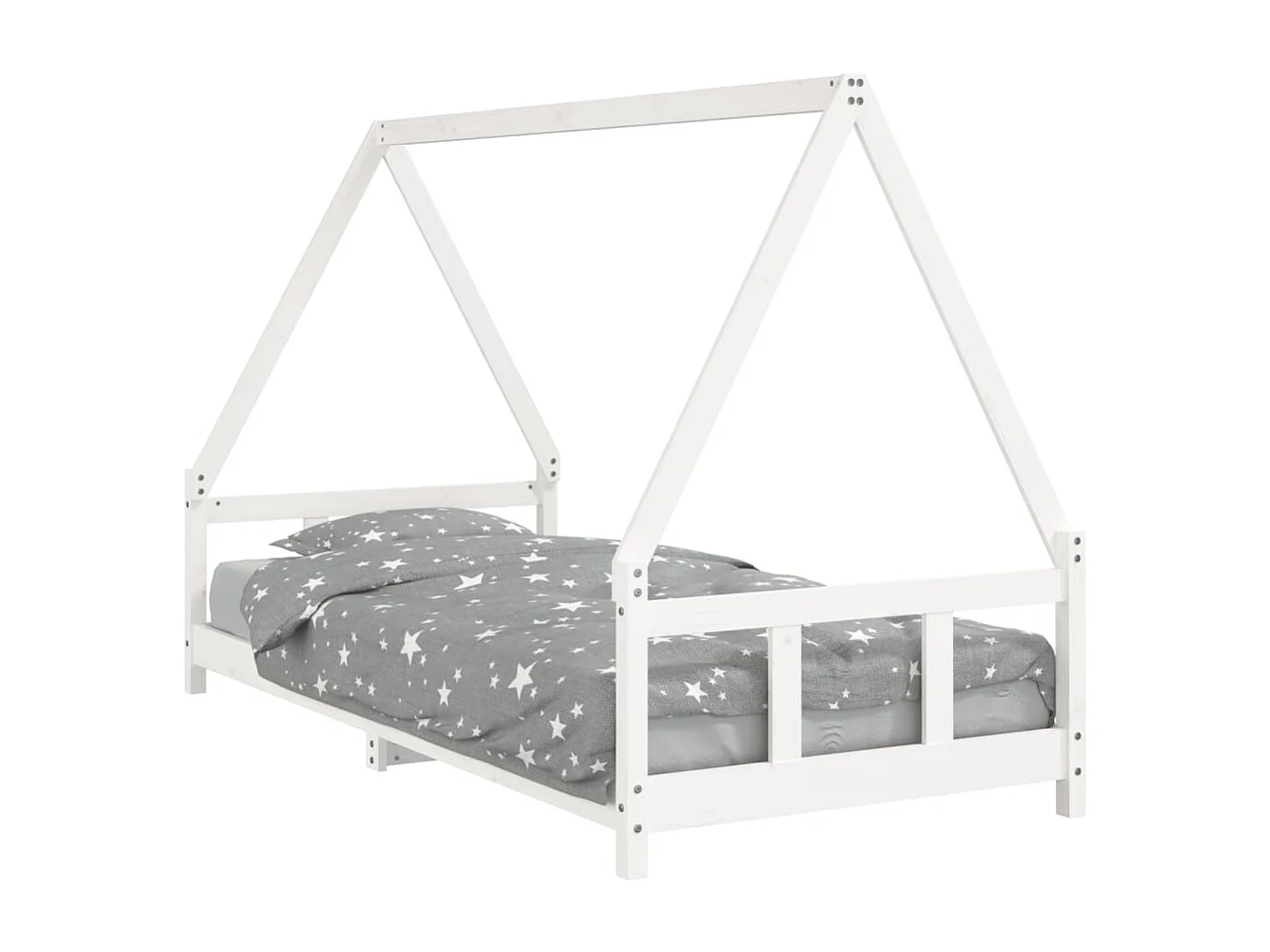 Cadre de lit pour enfants blanc 90x200 cm bois de pin massif