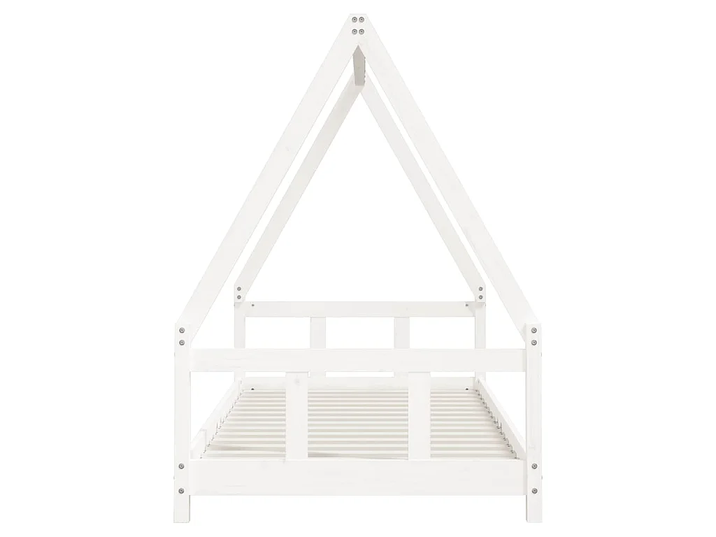 Cadre de lit pour enfants blanc 90x200 cm bois de pin massif