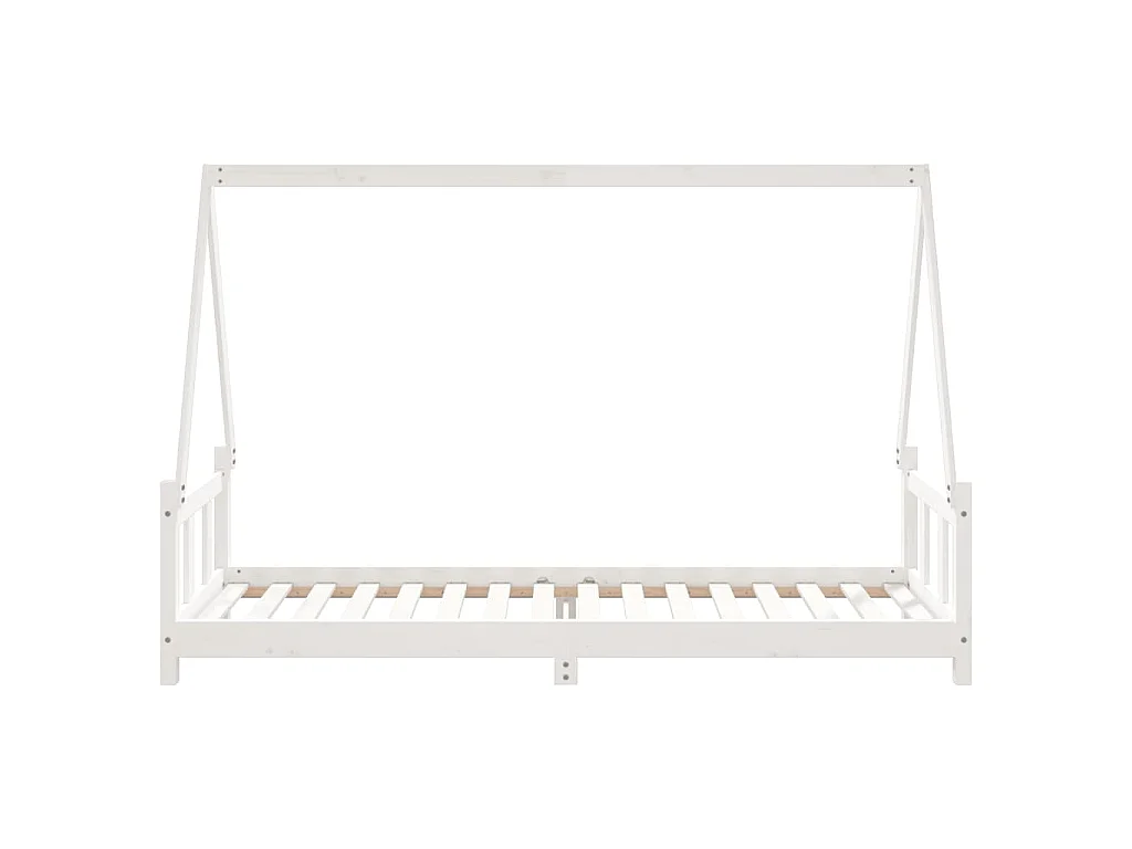 Cadre de lit pour enfants blanc 90x200 cm bois de pin massif