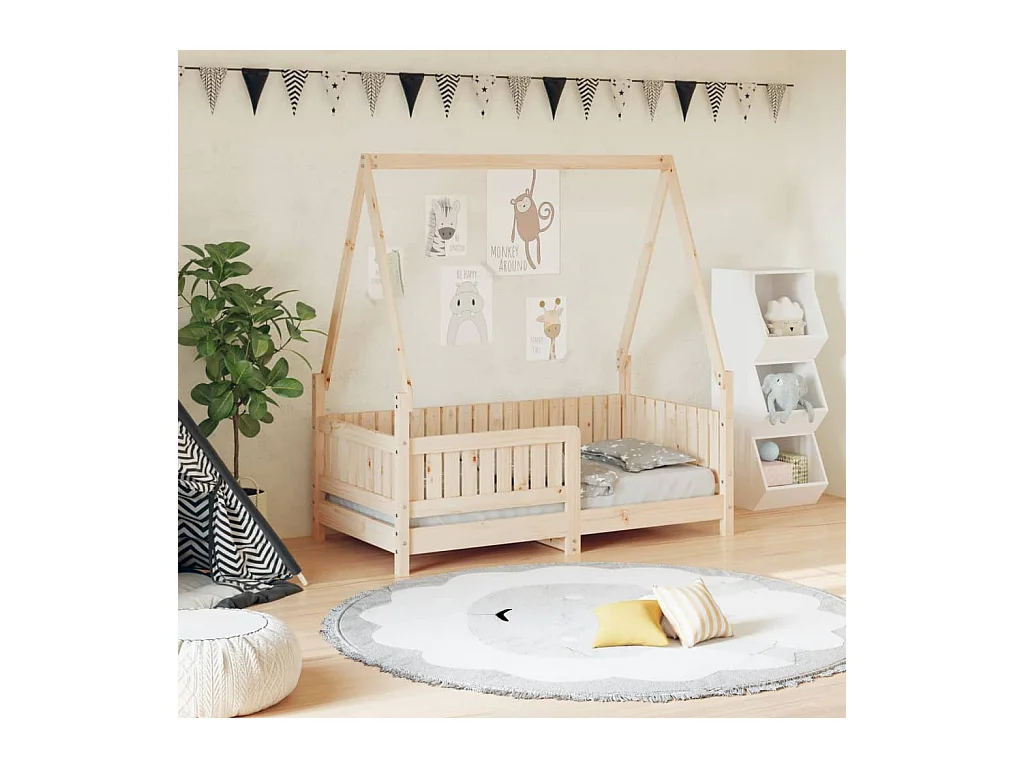 Giroletto per Bambini 70x140 cm in Legno Massello di Pino