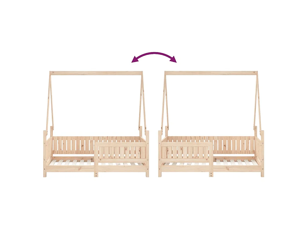 Estrutura de cama infantil 70x140 cm pinho maciço