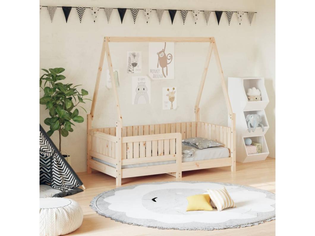 Estrutura de cama infantil 70x140 cm pinho maciço