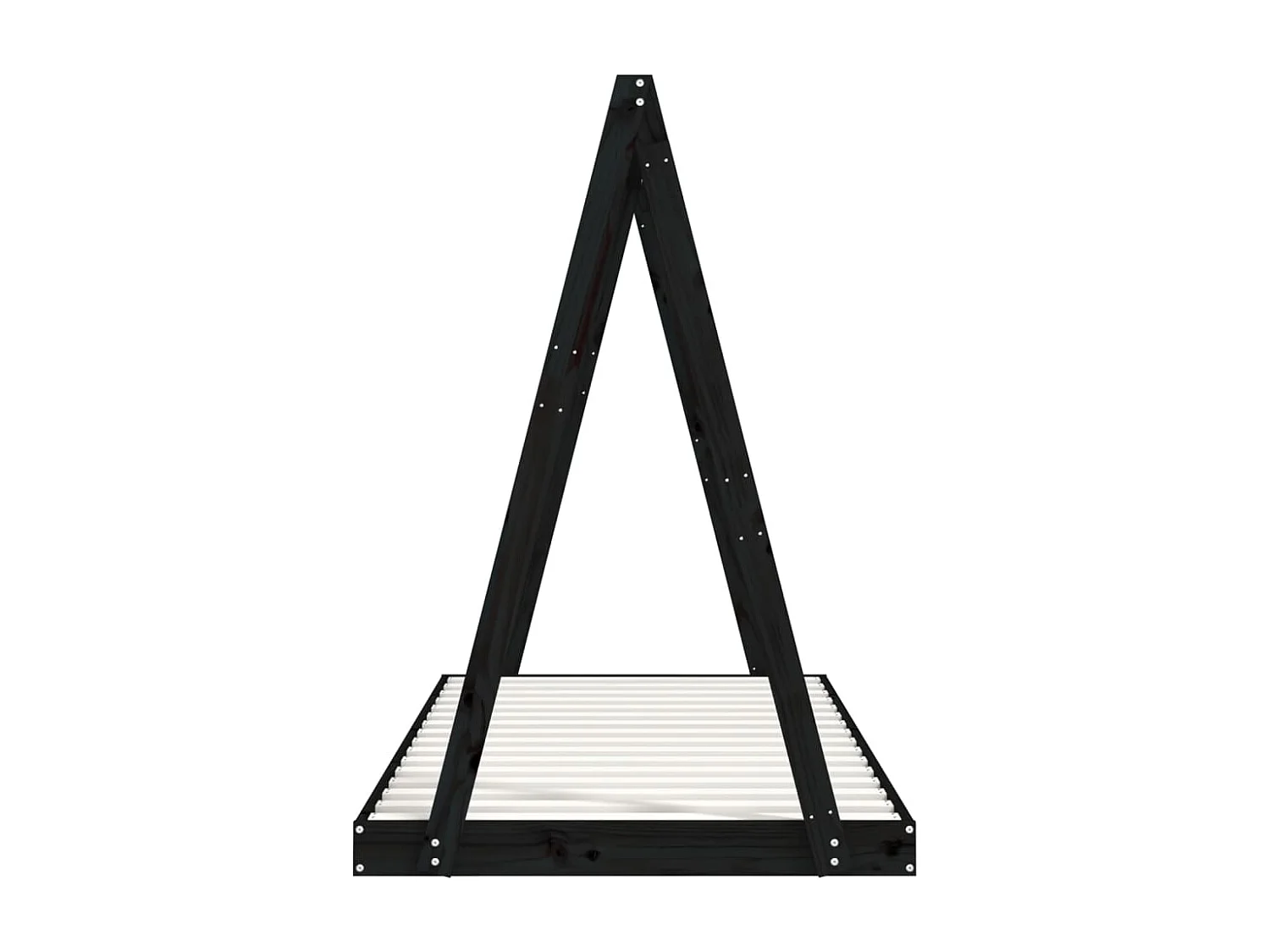 Cadre de lit pour enfants noir 90x200 cm bois de pin massif