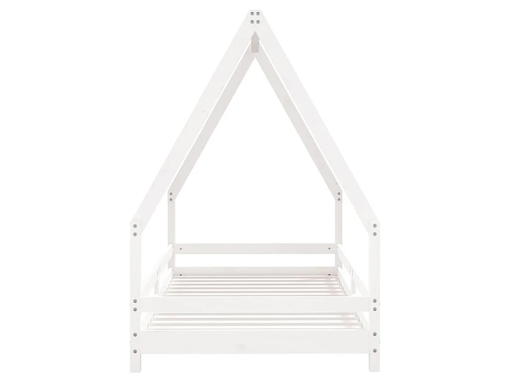 Cadre de lit pour enfants blanc 90x190 cm bois de pin massif