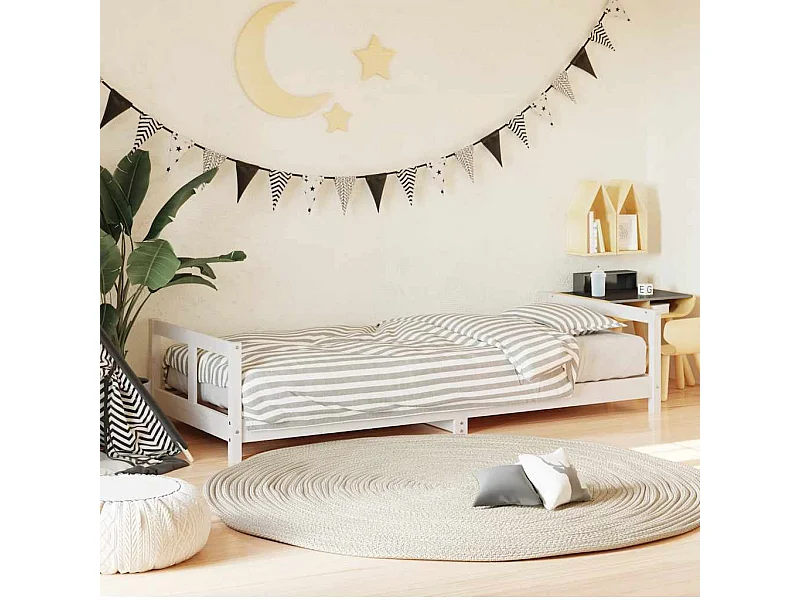 Estrutura de cama infantil 80x200 cm pinho maciço branco