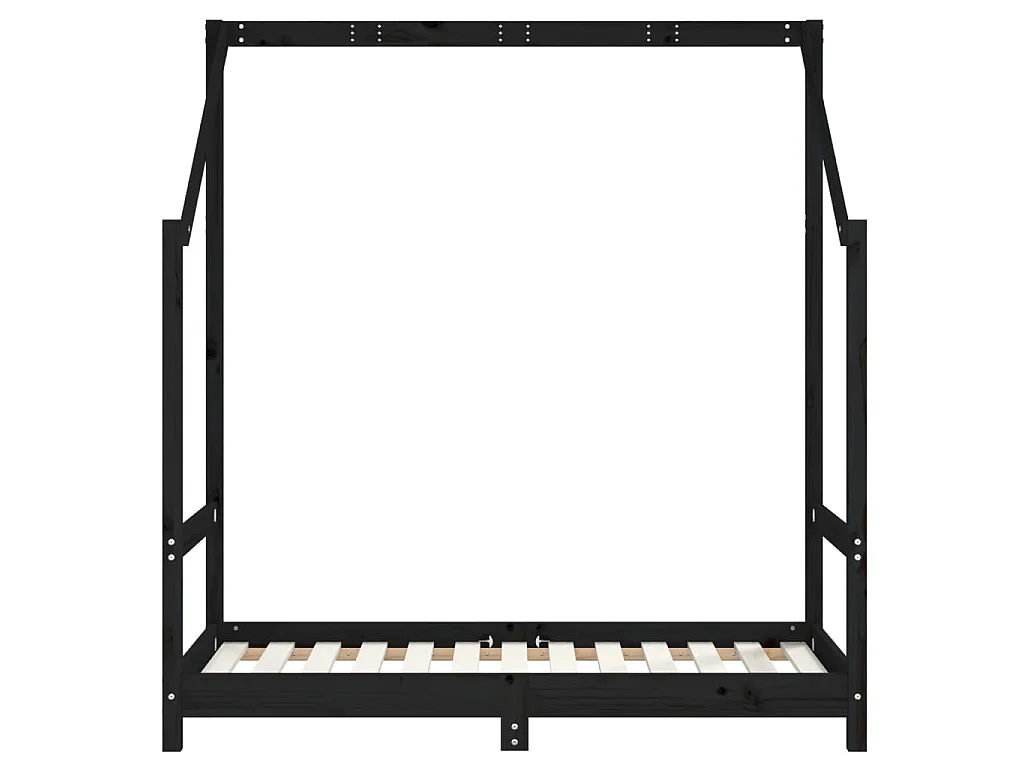 Estrutura de cama infantil 70x140 cm pinho maciço preto