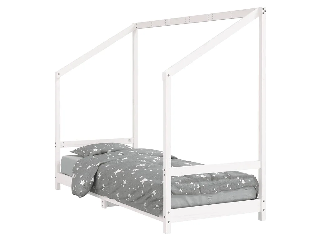 Giroletto per Bambini Bianco 80x200cm in Legno Massello di Pino