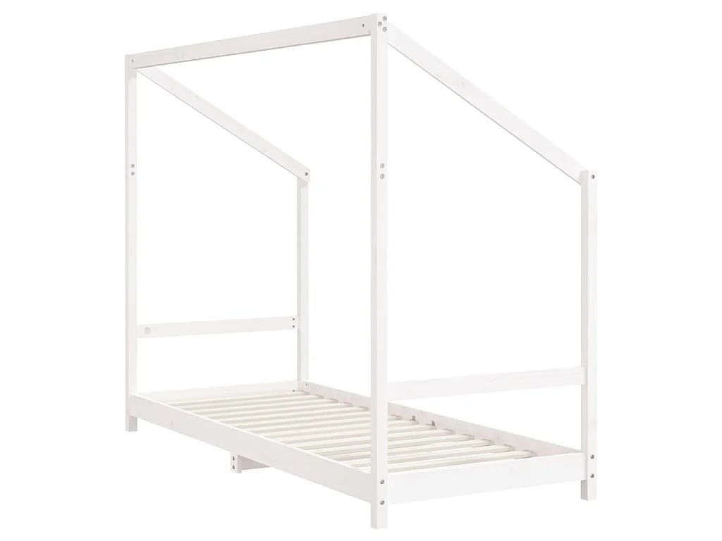 Cadre de lit pour enfants blanc 80x200 cm bois de pin massif