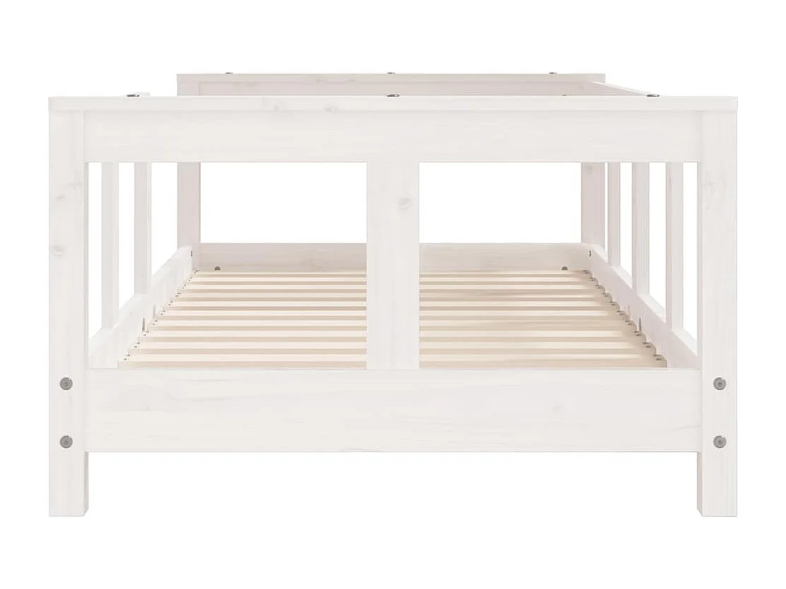Kinderbedframe 70x140 cm massief grenenhout wit