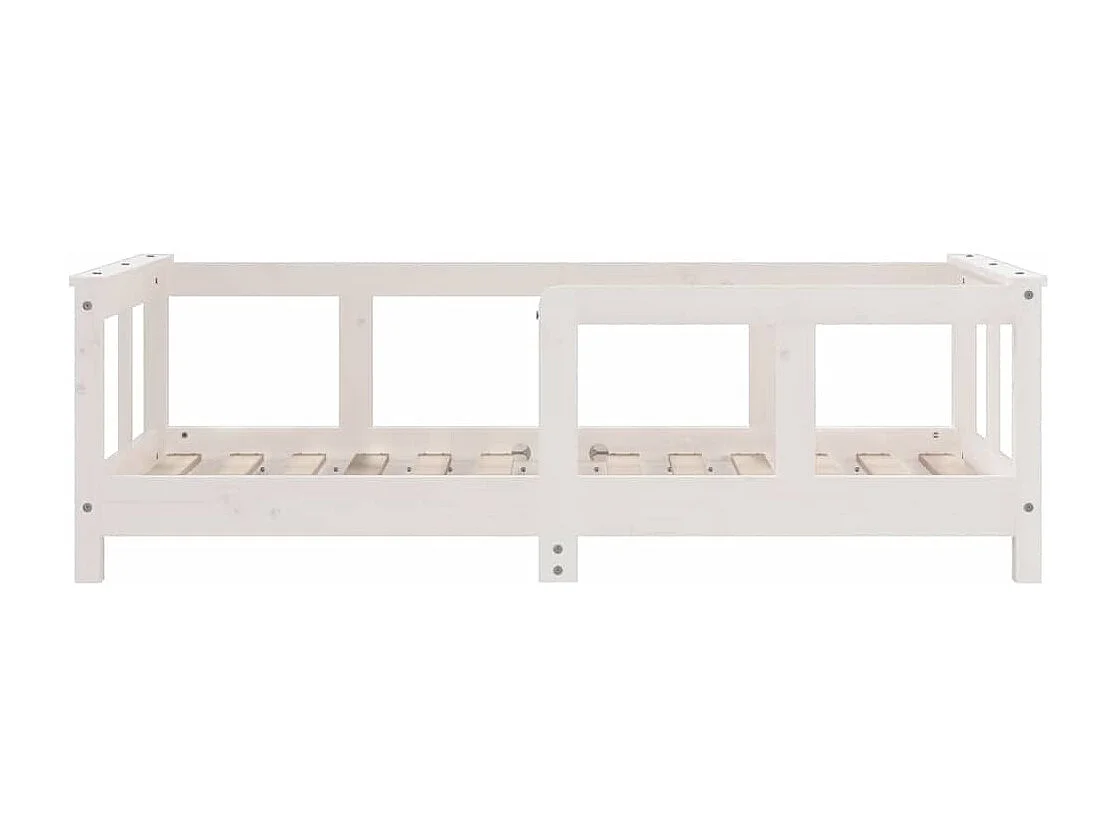 Kinderbedframe 70x140 cm massief grenenhout wit