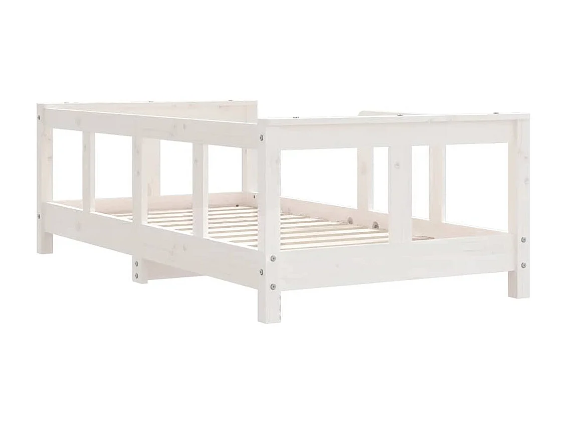 Kinderbedframe 70x140 cm massief grenenhout wit