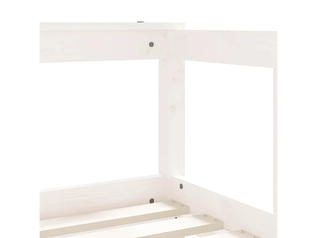 Kinderbedframe 70x140 cm massief grenenhout wit