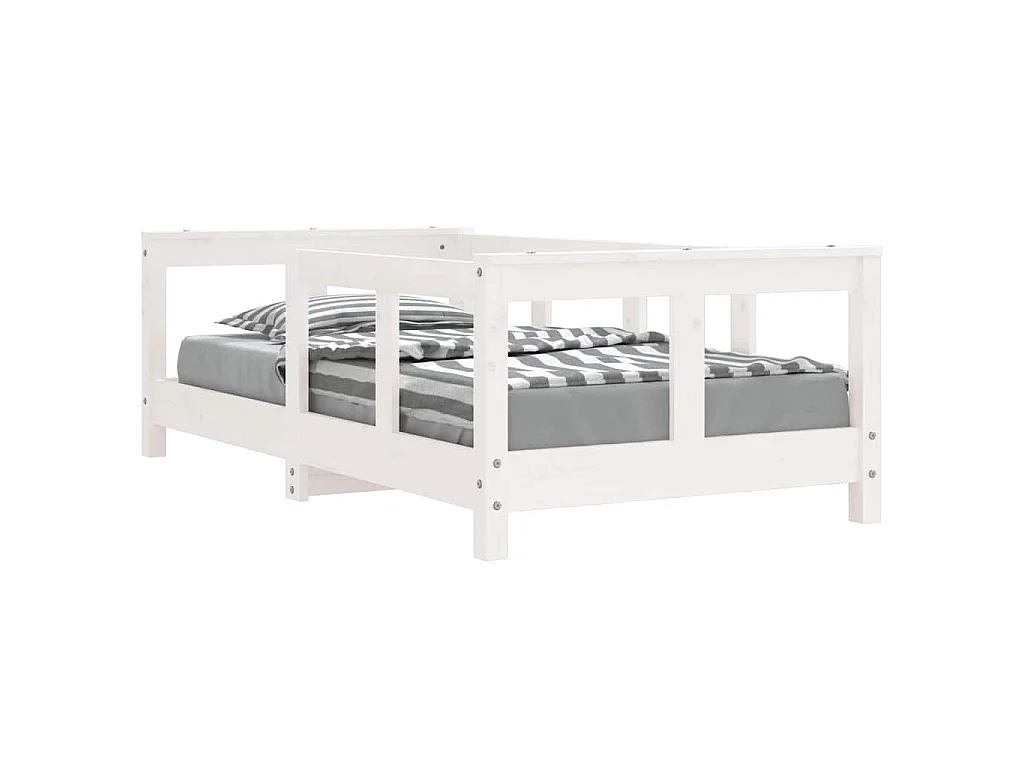 Estrutura de cama infantil 70x140 cm pinho maciço branco