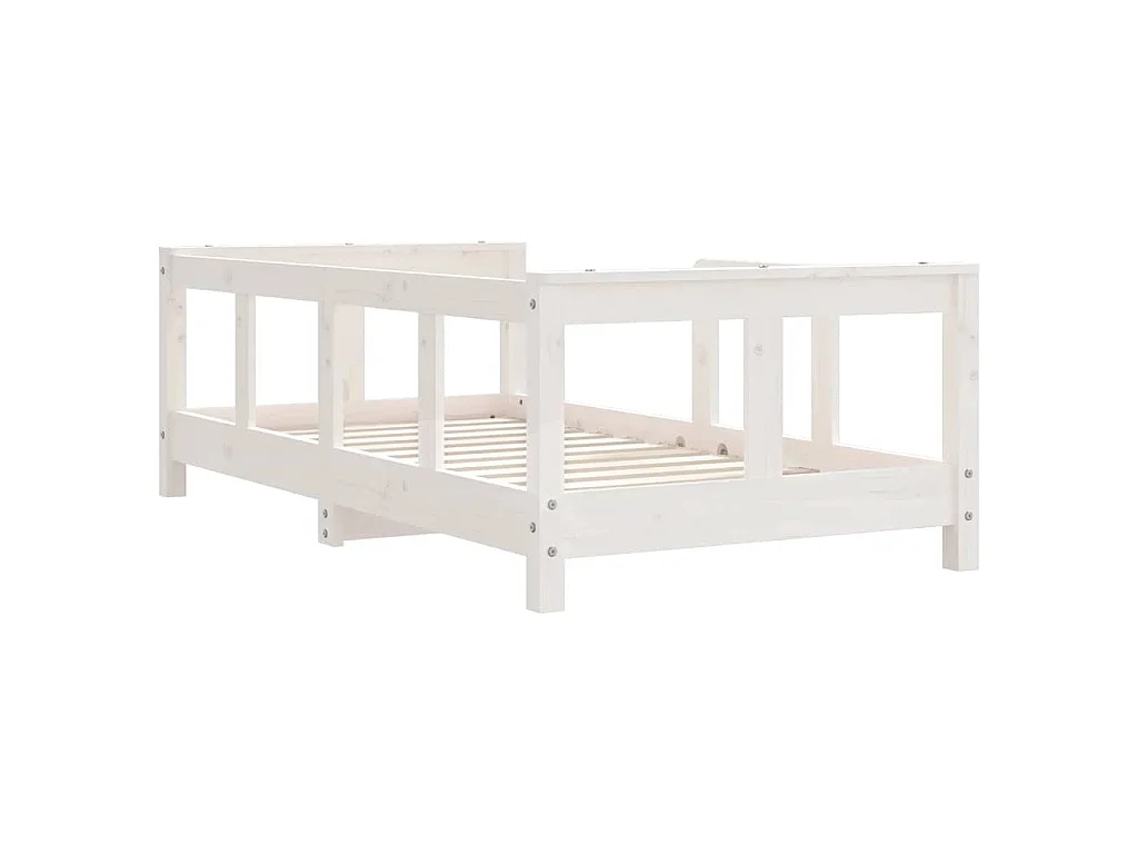 Estrutura de cama infantil 70x140 cm pinho maciço branco