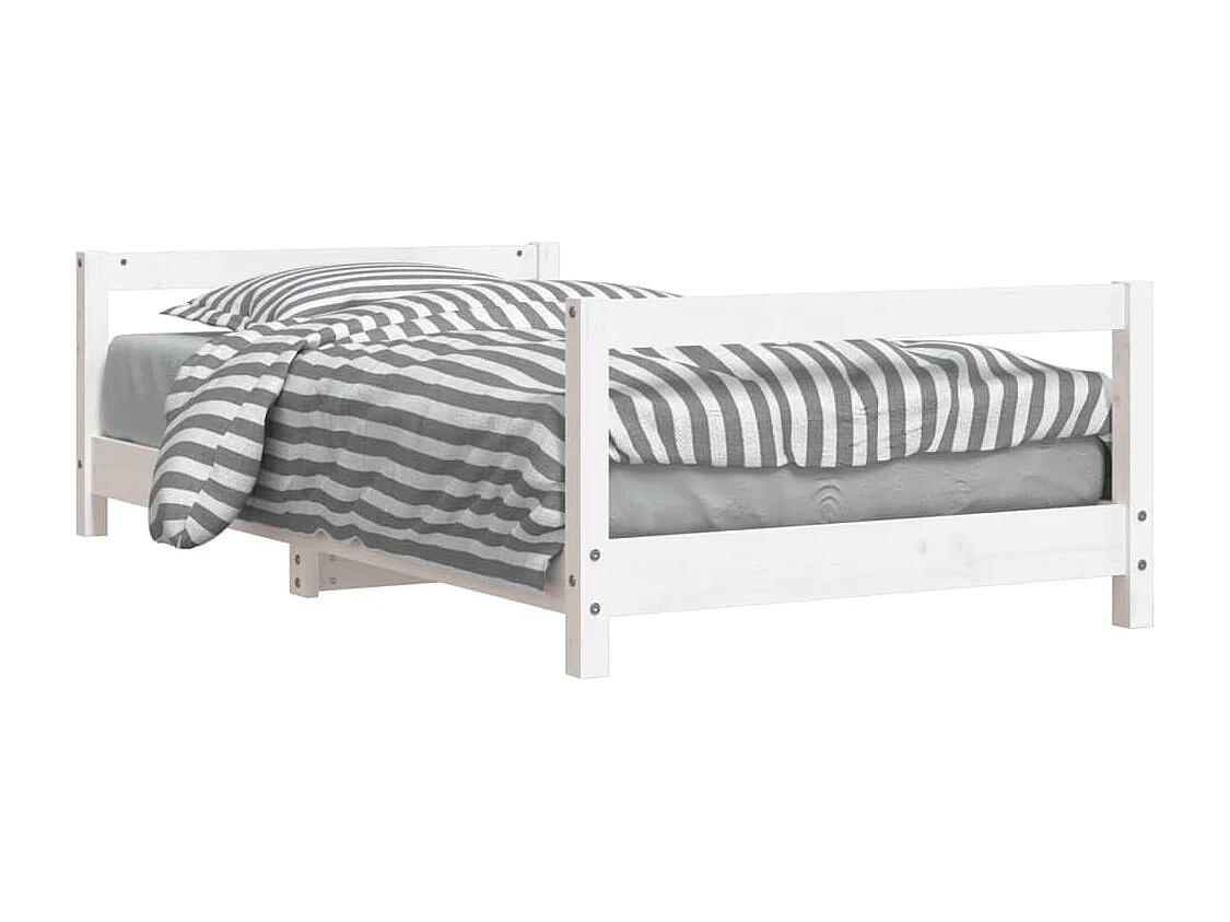 Kinderbett Weiß 80x160 cm Massivholz Kiefer