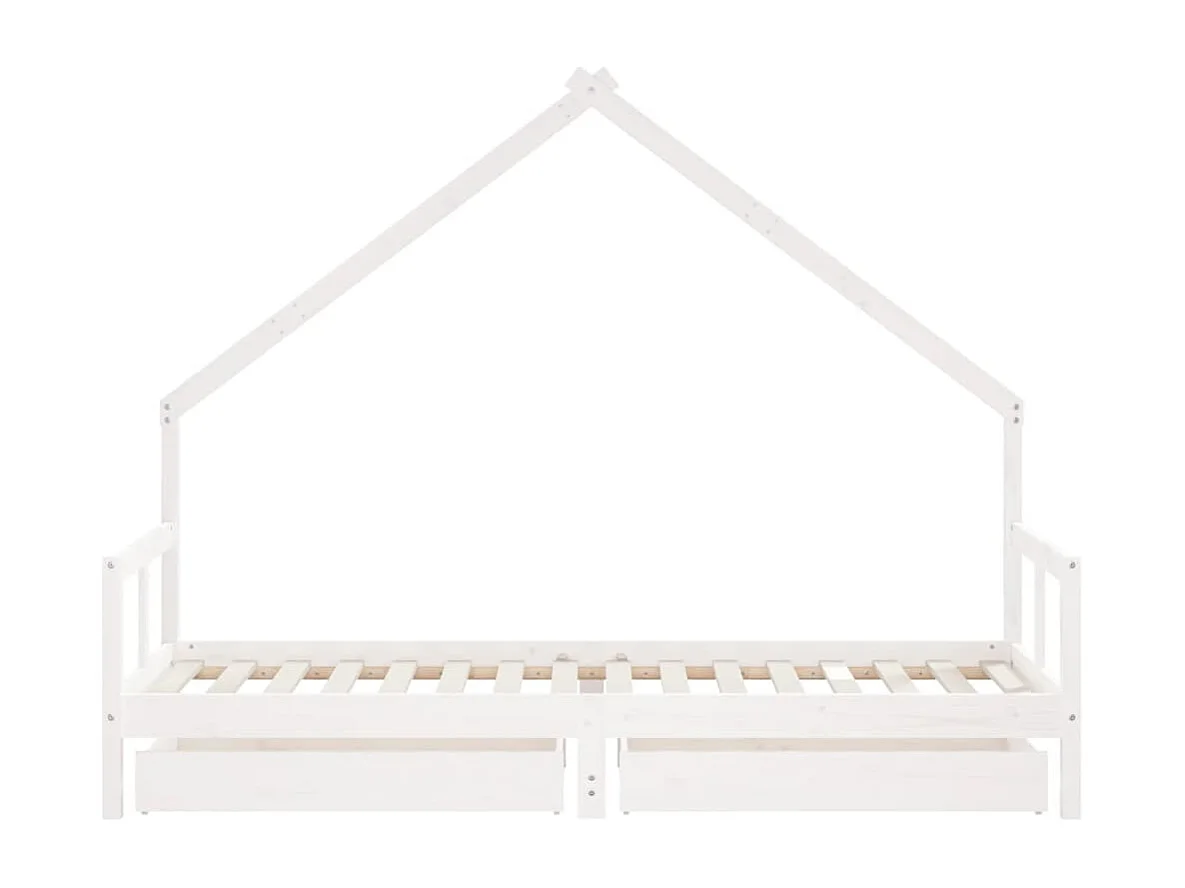 Estructura cama niños con cajones madera pino blanco 80x200 cm