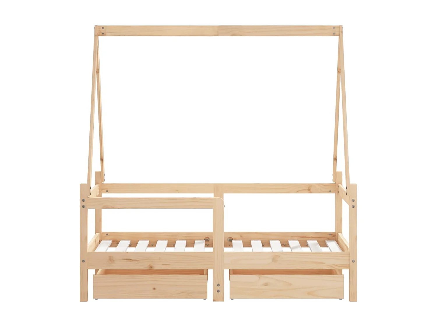Estructura de cama para niños con cajones madera pino 70x140 cm
