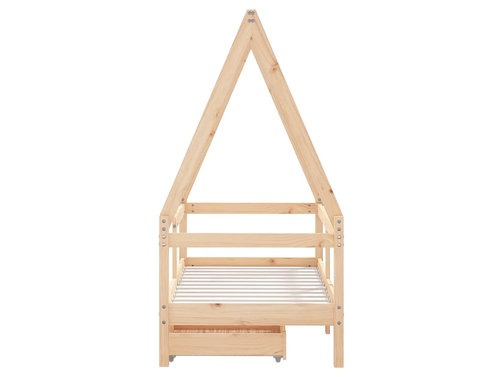 Giroletto Bambini con Cassetti 70x140 cm Legno Massello di Pino