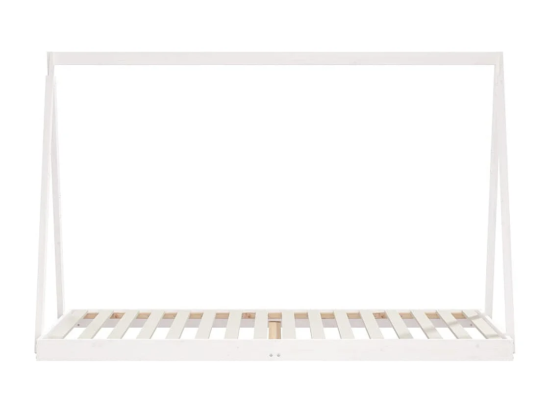 Kinderbedframe 90x200 cm massief grenenhout wit